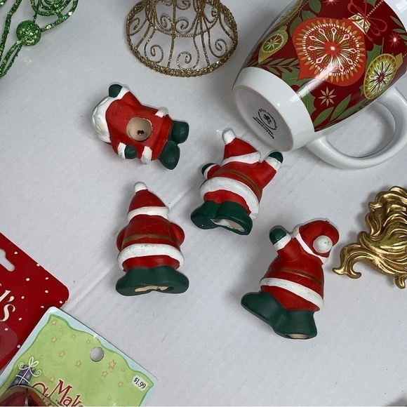 Lot of 16 Christmas Holiday Decorations Mug Ornaments Santa Bells - Picture 10 of 11